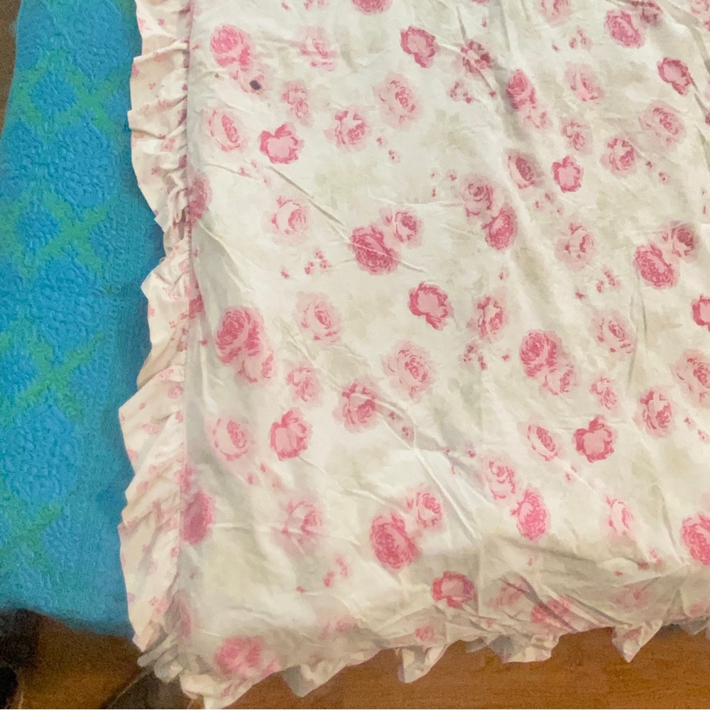 Vintage Twin Simply Shabby Chic Reversible Pink Flower Cotton Comforter - Picture 6 of 10